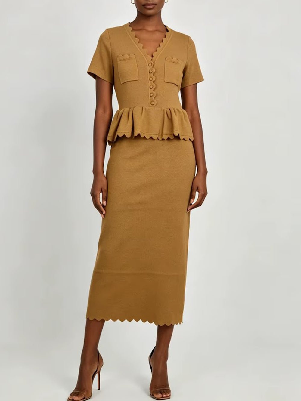 Juliette Knit Collared Skirt Set