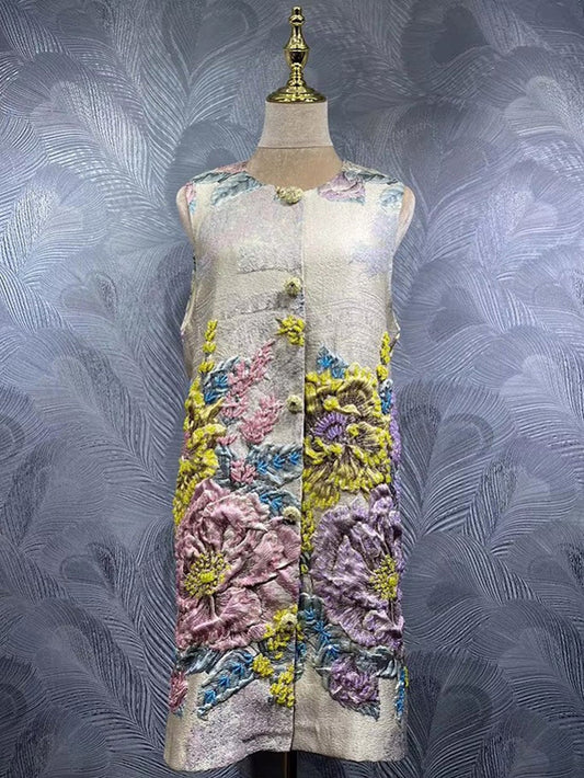 Karina Embroidered Longline Jacket | Cora Bellune - image 1