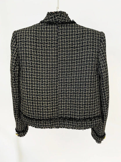 Kiara Lion Button Tweed Jacket