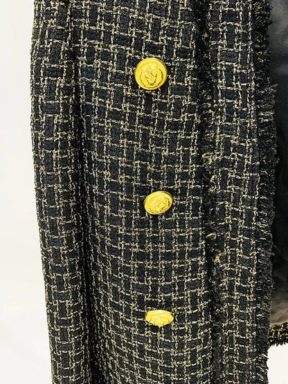 Kiara Lion Button Tweed Jacket