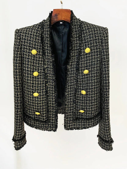 Kiara Lion Button Tweed Jacket