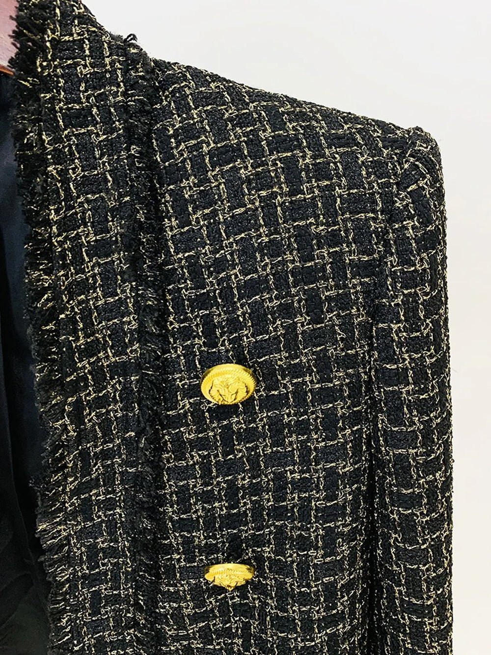 Kiara Lion Button Tweed Jacket
