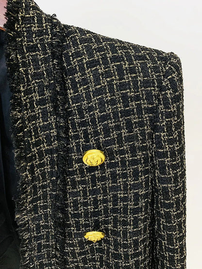 Kiara Lion Button Tweed Jacket