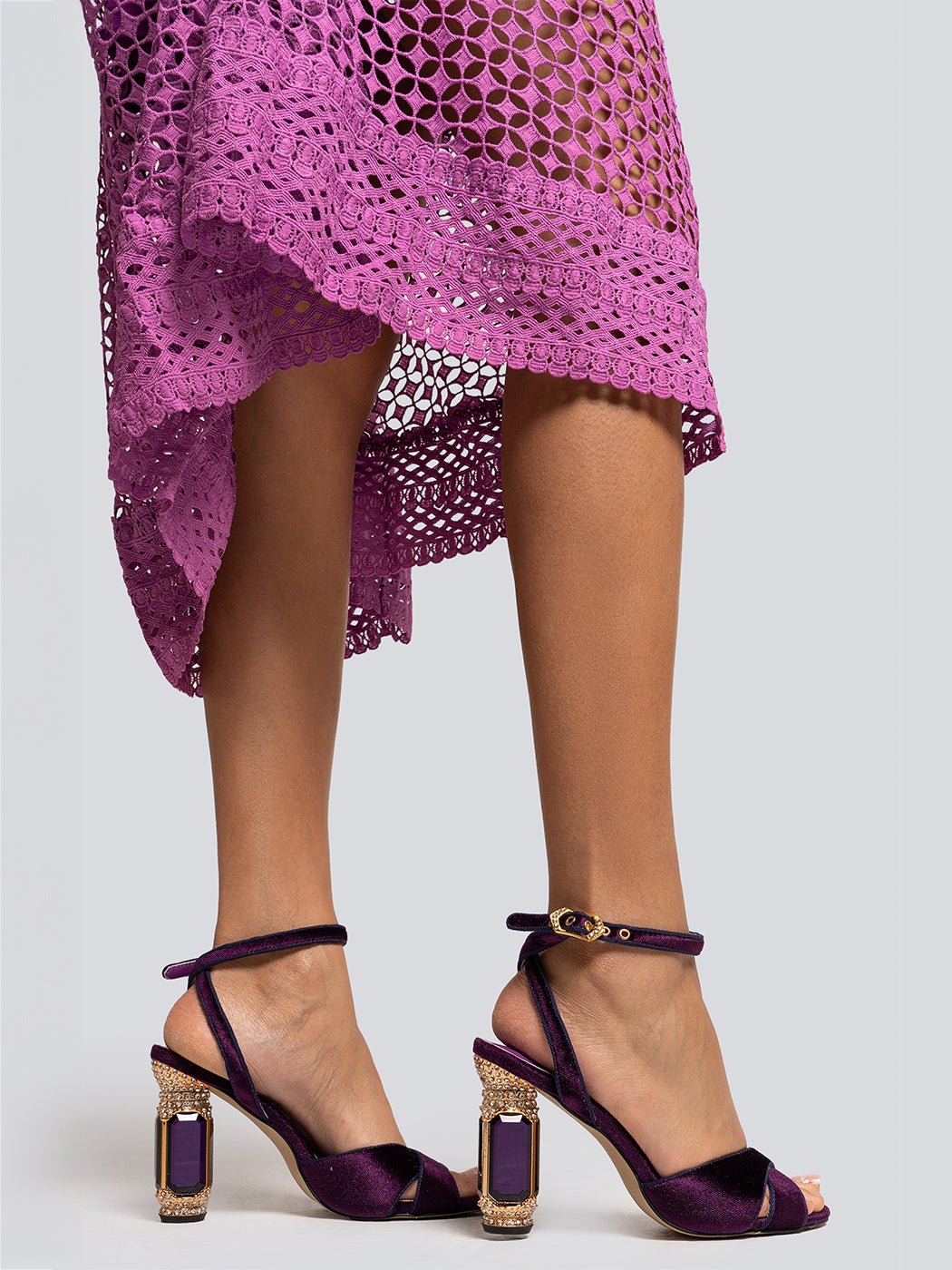 Kris Gemstone Heel Strap Sandals