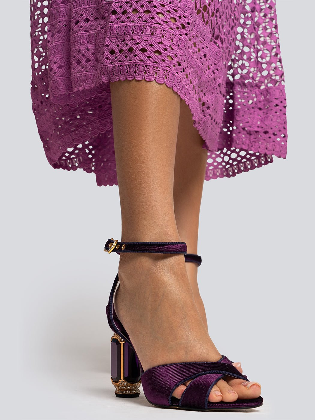 Kris Gemstone Heel Strap Sandals