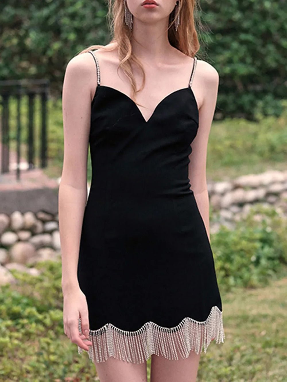 Leila Tassels Sleeveless Mini Dress