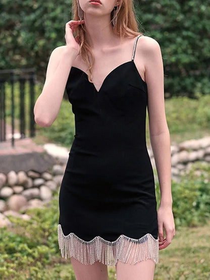 Leila Tassels Sleeveless Mini Dress