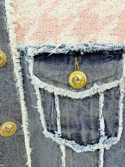 Lena Denim Tassel Jacket Mini & Skirt Set