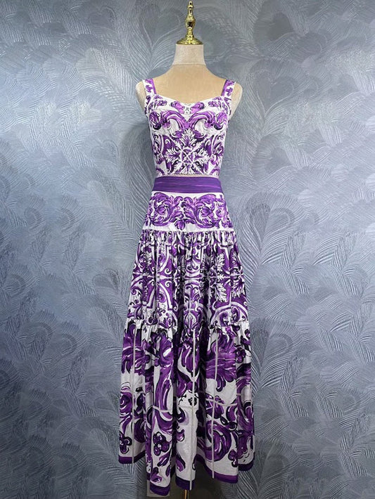Livia Baroque Crop Skirt Set