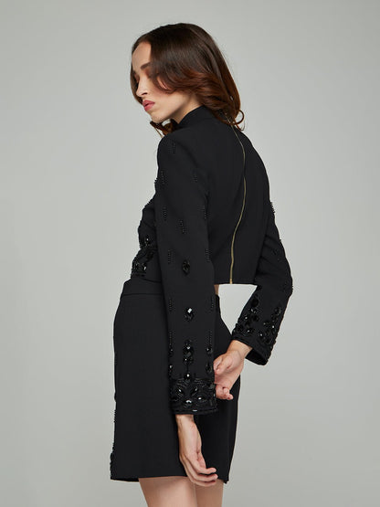 Lola Beaded Cropped Jacket & Mini Skirt Set