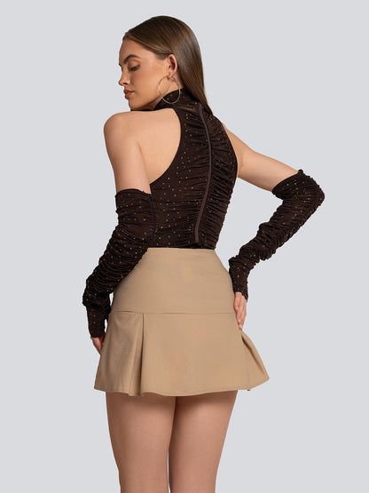 Lucy High Neck Sequin Bodysuit & Matching Gloves