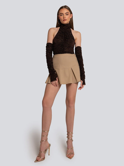Lucy High Neck Sequin Bodysuit & Matching Gloves
