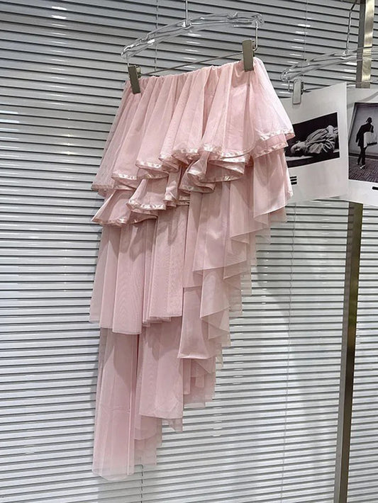 Luna Layered Mesh Midi Skirt
