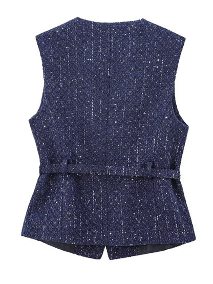 Mabel Tweed Buttoned Waistcoat