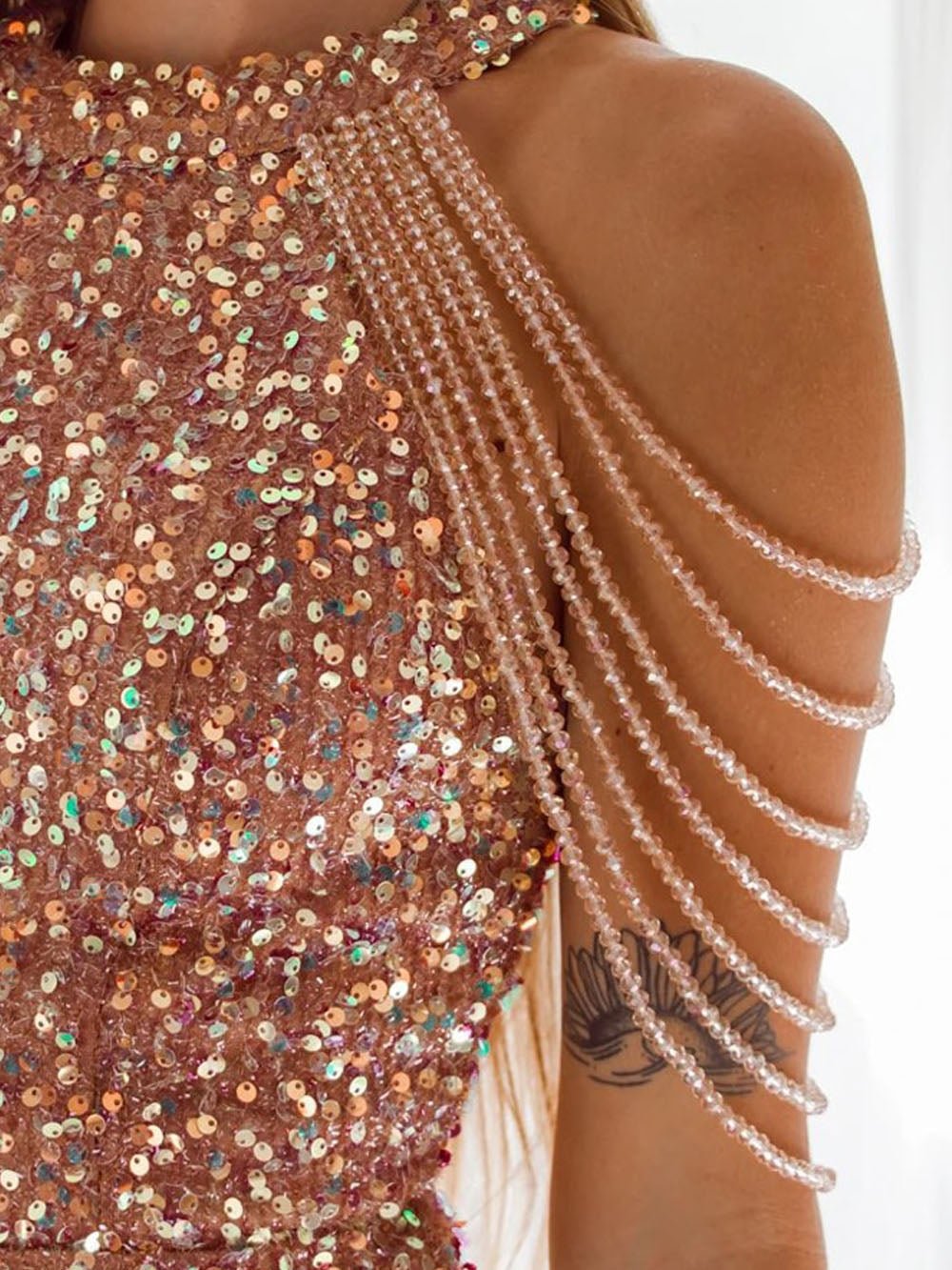 Maisie Crystal Drape Mini Dress