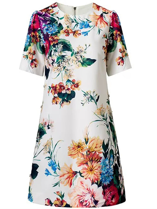 Marcella Floral Shift Mini Dress