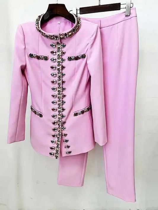 Maribel Crystal Trim Suit Set