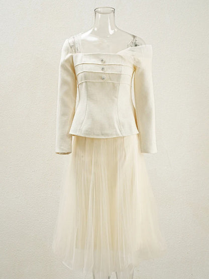 Marley Off-Shoulder Jacket & Skirt Set