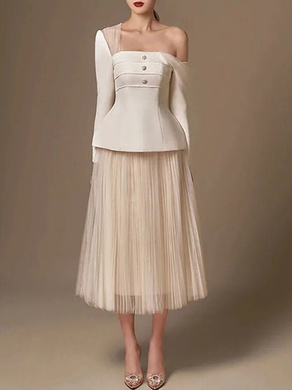 Marley Off-Shoulder Jacket & Skirt Set