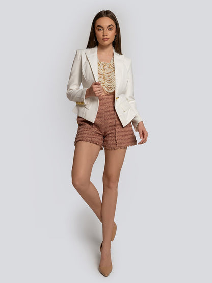 Mona Button Detail Tailored Blazer