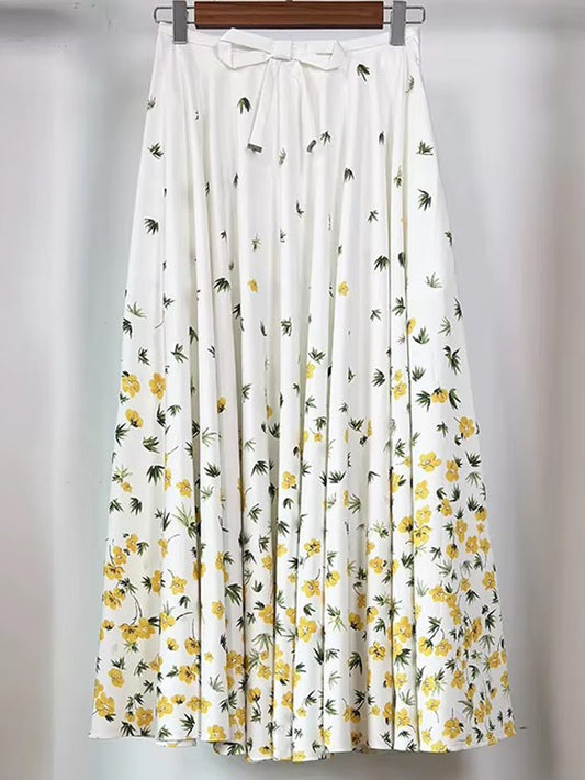 Nadia Daisy Pleated Midi Skirt | Cora Bellune - image 1