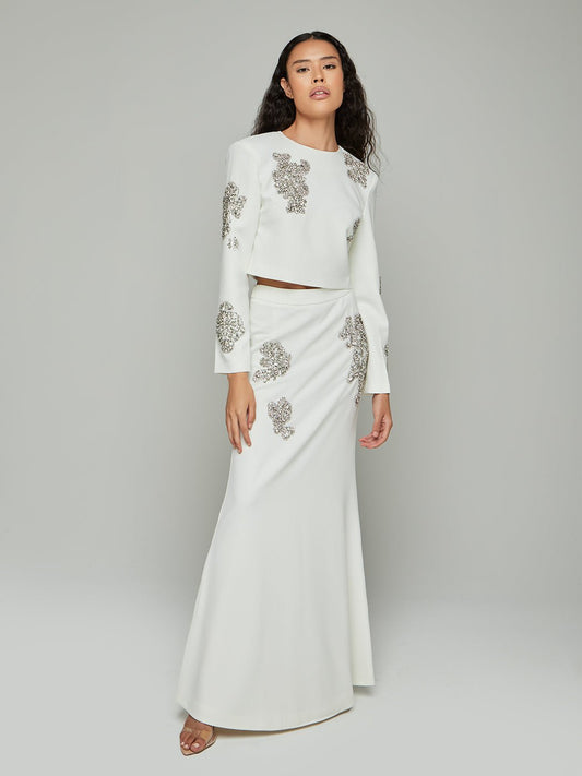 Nara Embellished Crop Top & Maxi Skirt Set