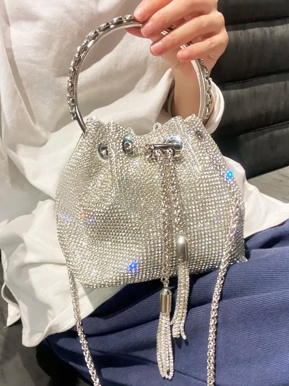 Nevaeh Rhinestone Shoulder Bag