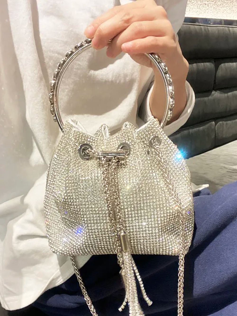 Nevaeh Rhinestone Shoulder Bag