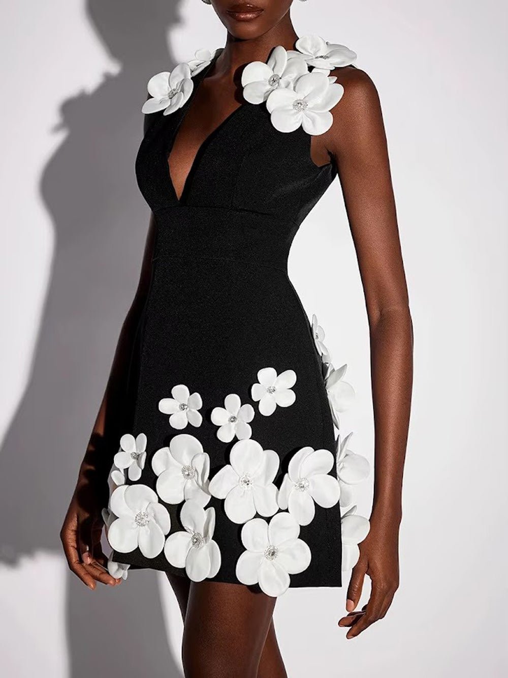Noelle Floral Appliqué Mini Dress