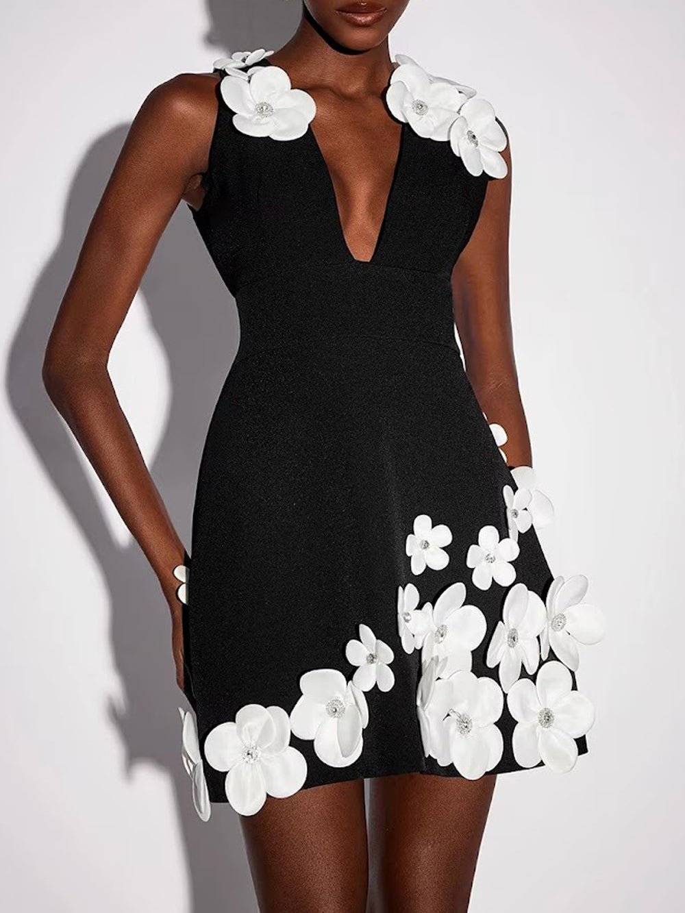 Noelle Floral Appliqué Mini Dress
