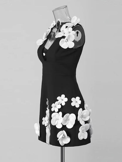 Noelle Floral Appliqué Mini Dress