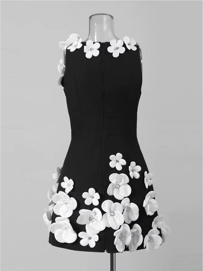 Noelle Floral Appliqué Mini Dress