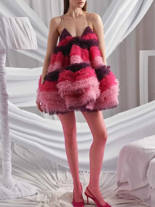 Noelle Tiered Tulle Mini Dress | Cora Bellune - image 1