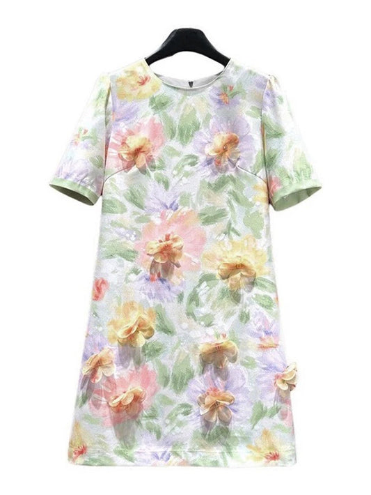 Odette Organza Floral Mini Dress | Cora Bellune - image 1