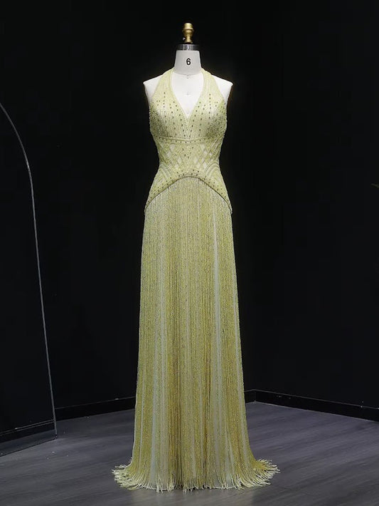 Ophelia Beaded Fringe Gown