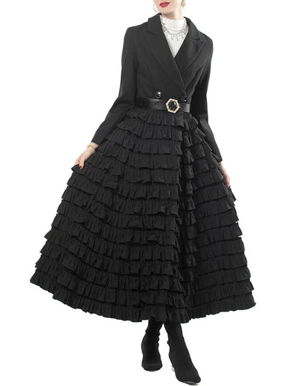 Parker Belted Ruffled Coat