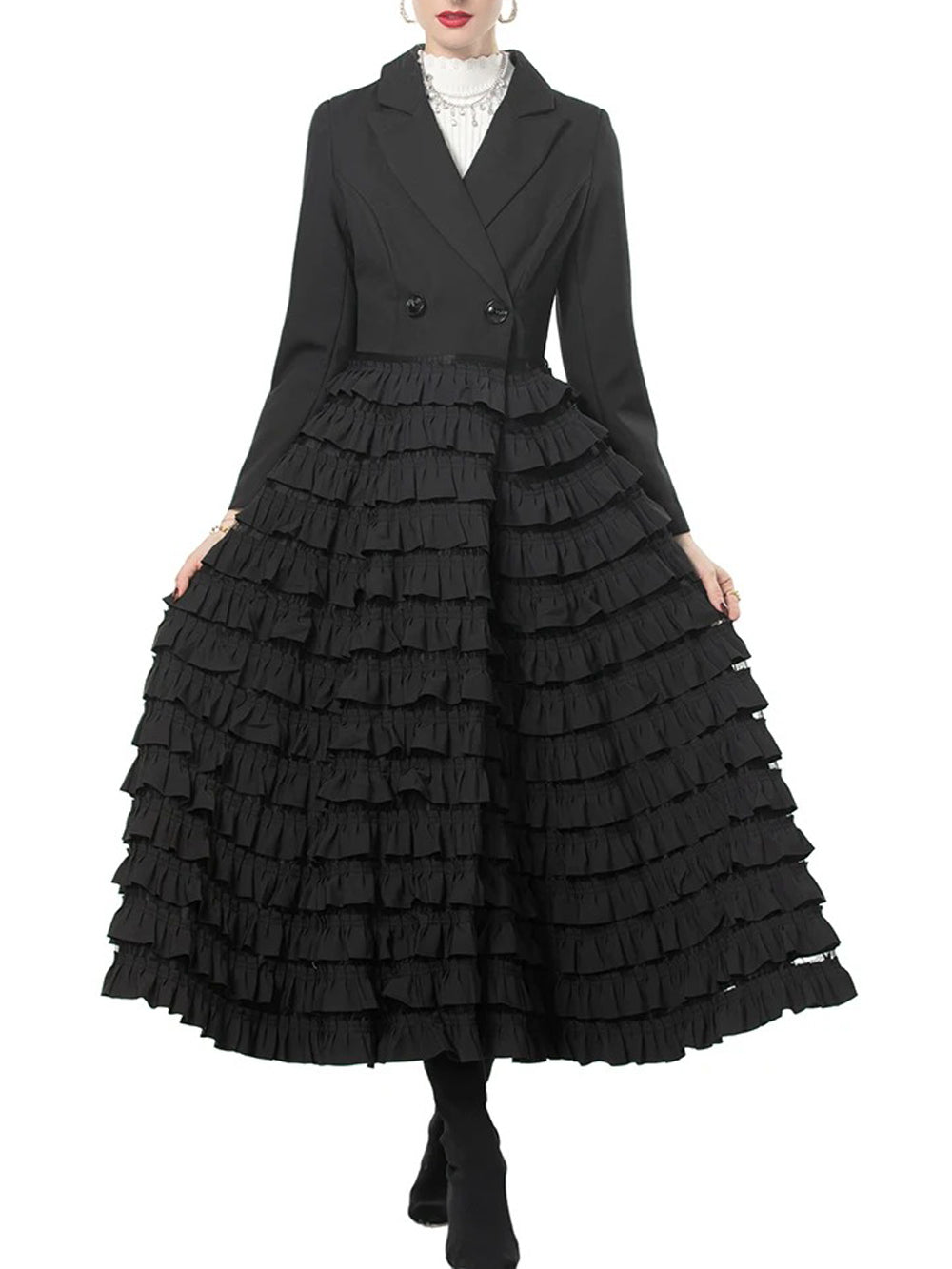 Parker Belted Ruffled Coat