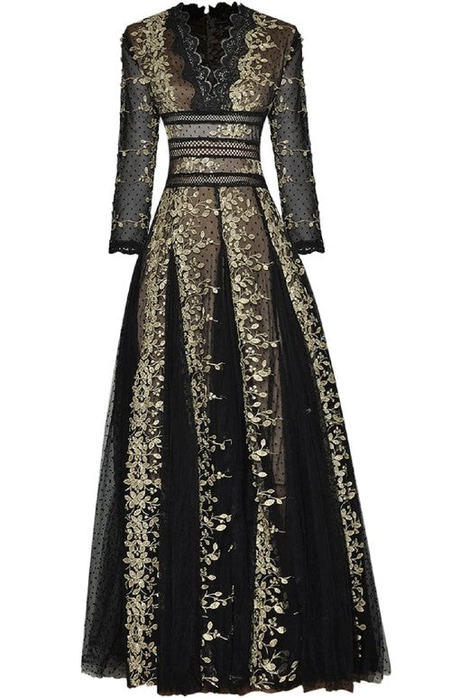 Embroidered Polka Dress