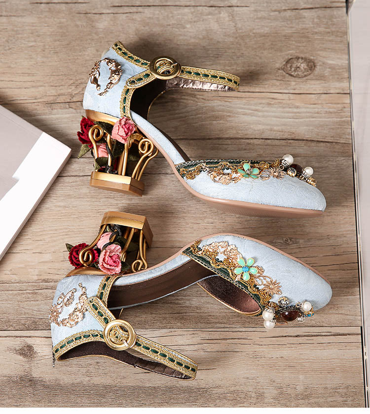 Pearl & Flower Mary Janes Pumps