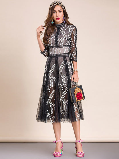 Victoria Flower Embroidery Dress