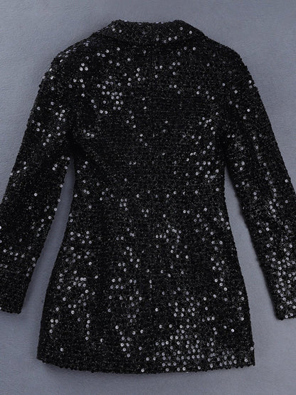 Reagan Black Sequin Blazer