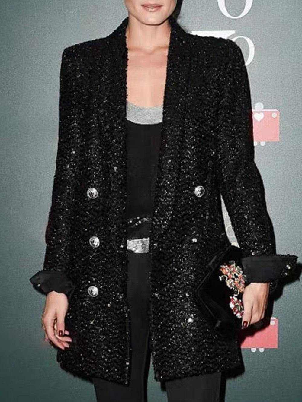 Reagan Black Sequin Blazer
