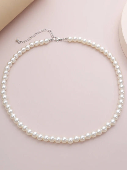 Reishi Imitation Pearl Choker Necklace