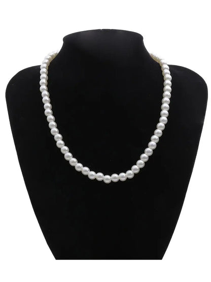 Reishi Imitation Pearl Choker Necklace