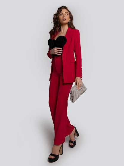 Renee Structured Blazer & Flared Pants Set