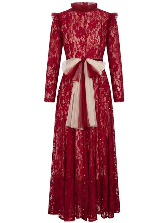 Rosalie Bow Lace Gown Dress