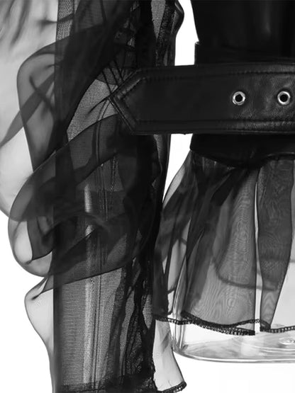 Roxanne Sheer Sleeve Moto Jacket