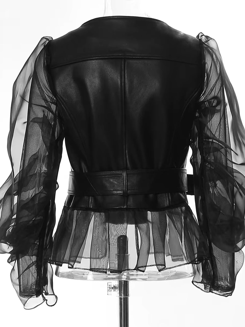 Roxanne Sheer Sleeve Moto Jacket