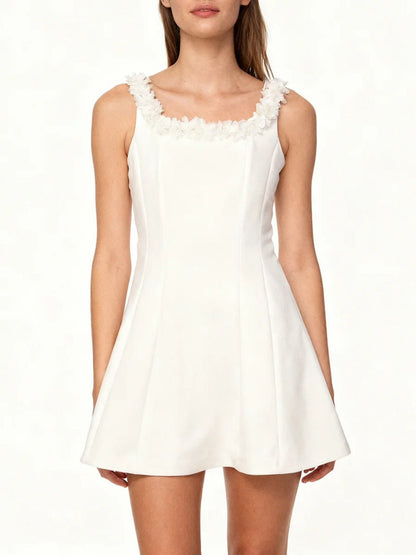 Ruby Ruffled Square Neck Mini Dress
