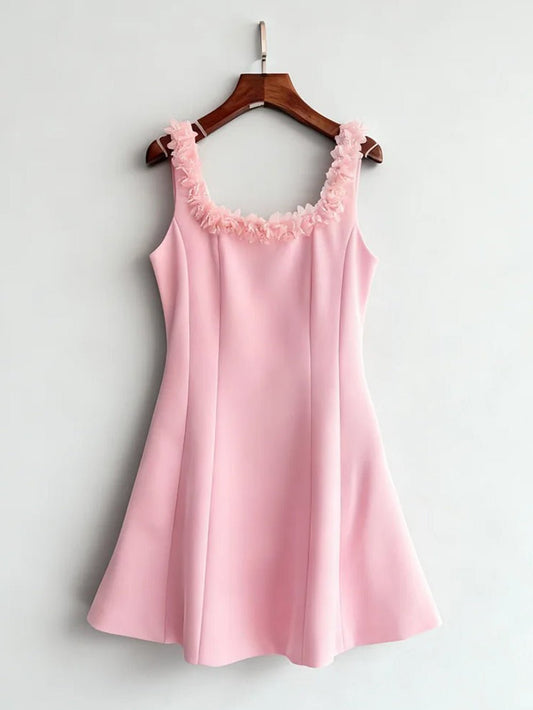 Ruby Ruffled Square Neck Mini Dress
